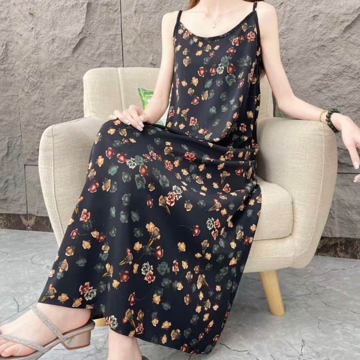 [Eden of Eden] Đầm xòe hoa mùa xuân thời trang nữ dáng rộng khí chất Váy in không tay mùa hè
