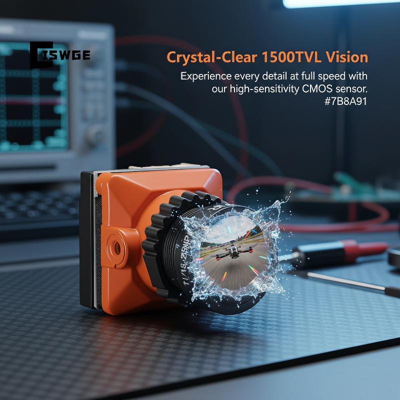 [CISWGE] Camera Mini FPV Ống kính góc siêu rộng Độ trễ thấp Tiêu thụ điện năng thấp cho chuyến bay F