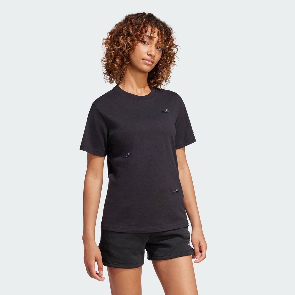 adidas Lifestyle Lounge Slide Graphic Tee Women Black JN8269