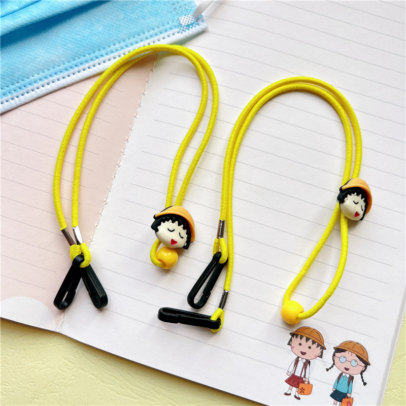 Phim hoạt hình Little Maruko (❈ ❈ ✷ ❥) Dây đeo mặt nạ Dây đeo cổ cho trẻ em và người lớn Dây chuyền 