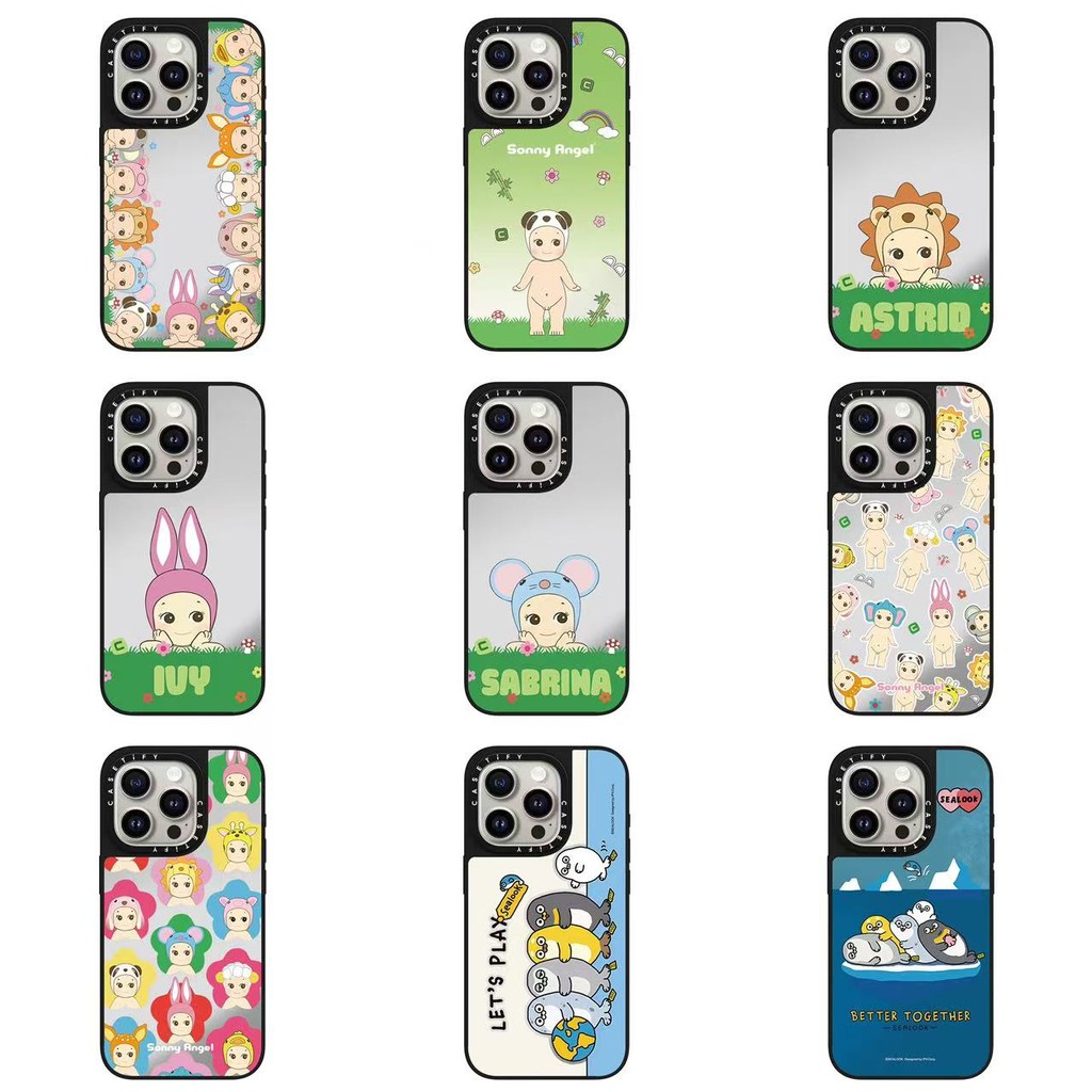 Dành Cho IPHONE 17 PRO MAX AIR Vỏ Bảo Vệ Hoạt Hình Dễ Thương Angel Seal CASETI Gương Vỏ Điện Thoại