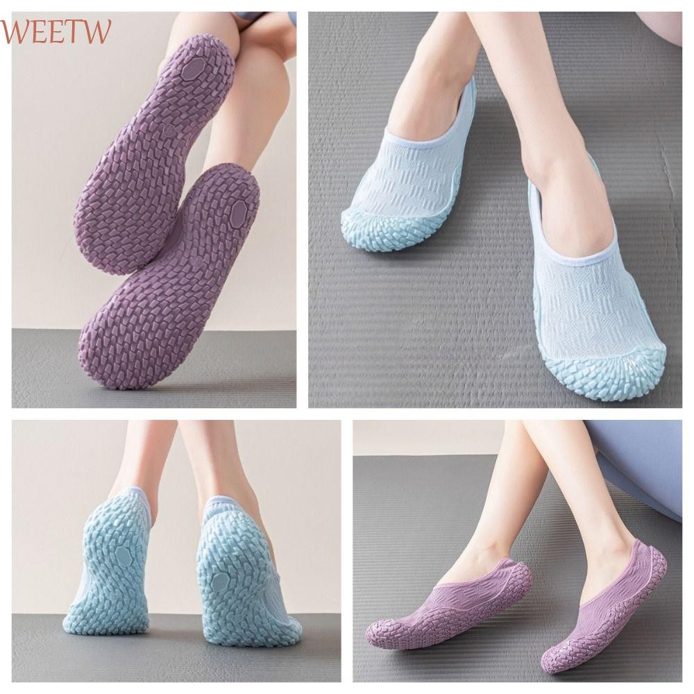 Giày Thể Dục WEETW, Giày Đế Bằng Yoga Chống Trơn Trượt, Đế Im Lặng Thời Trang Giày Trong Nhà Mềm Già