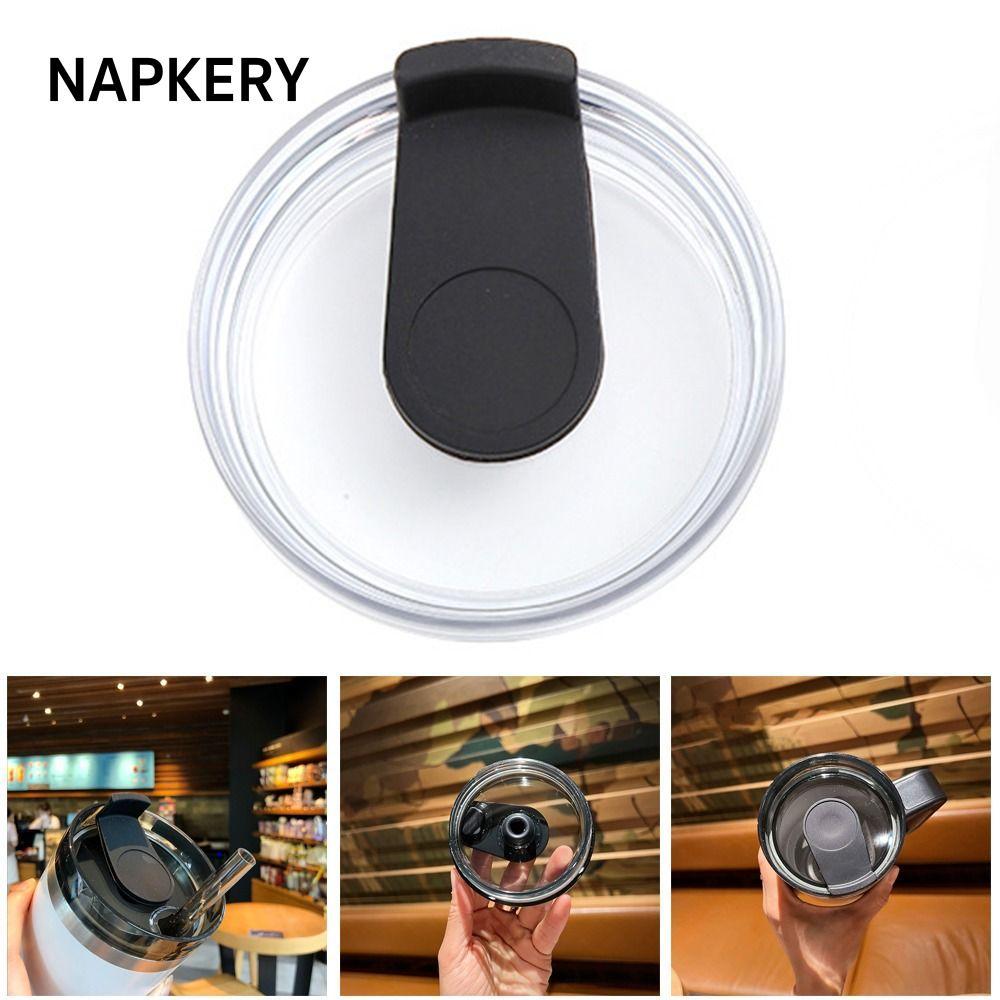 Nắp cốc NAPKERY, Nắp chai chống tràn bằng nhựa, Màu đen 20oz / 30oz phổ thông không có ống hút Nắp t