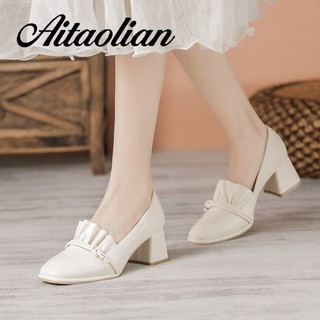 Giày Cao Gót 5cm Da Mềm Thời Trang Cho Nữ