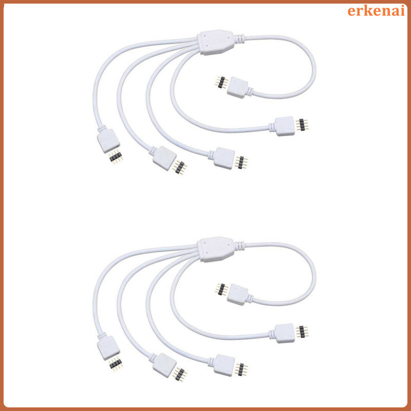 2 Cái / bộ Đầu Nối Bộ Chia Dải LED 4 Pin Cáp Chia 2 Chiều Với 10 Gói Nam 4 Pin Cắm Cho Một Đến Bốn R