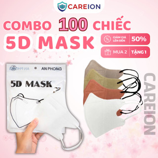 Khẩu Trang Careion Combo 100 Cái Khẩu Trang 5D Thái Dày Dặn Kháng Khuẩn Chống Tia Uv Cao Cấp KT5DCARE 