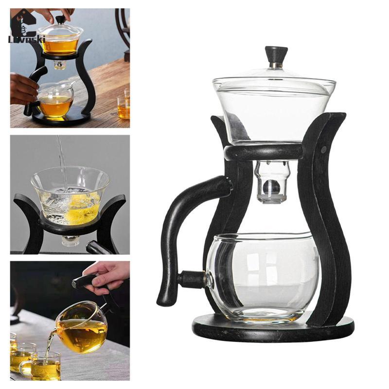 Bộ trà thủy tinh lười biếng Kungfu, Bộ trà Bộ cà phê Bộ trà Kungfu chịu nhiệt Ấm trà để trang trí bà