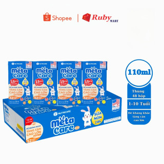 Thùng 48 hộp sữa bột pha sẵn Metacare Eco 110ml Nutricare cho bé đề kháng khỏe, tăng cân cao lớn