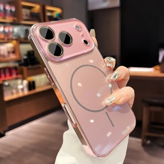 Ốp điện thoại sang trọng mới bằng vàng hồng | Mặt sau kính cường lực có bảo vệ ống kính cho iPhone 13 / 14 / 15 / 16 / 17 Pro Max / Air | Ốp lưng cứng chống sốc từ tính