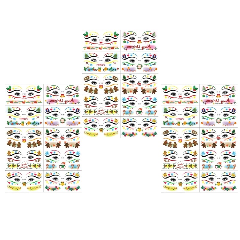 Yu Pack of 30 Skin Safe Face Body Sticker Thiết kế dán nhanh Tiệc Giáng sinh thiết yếu