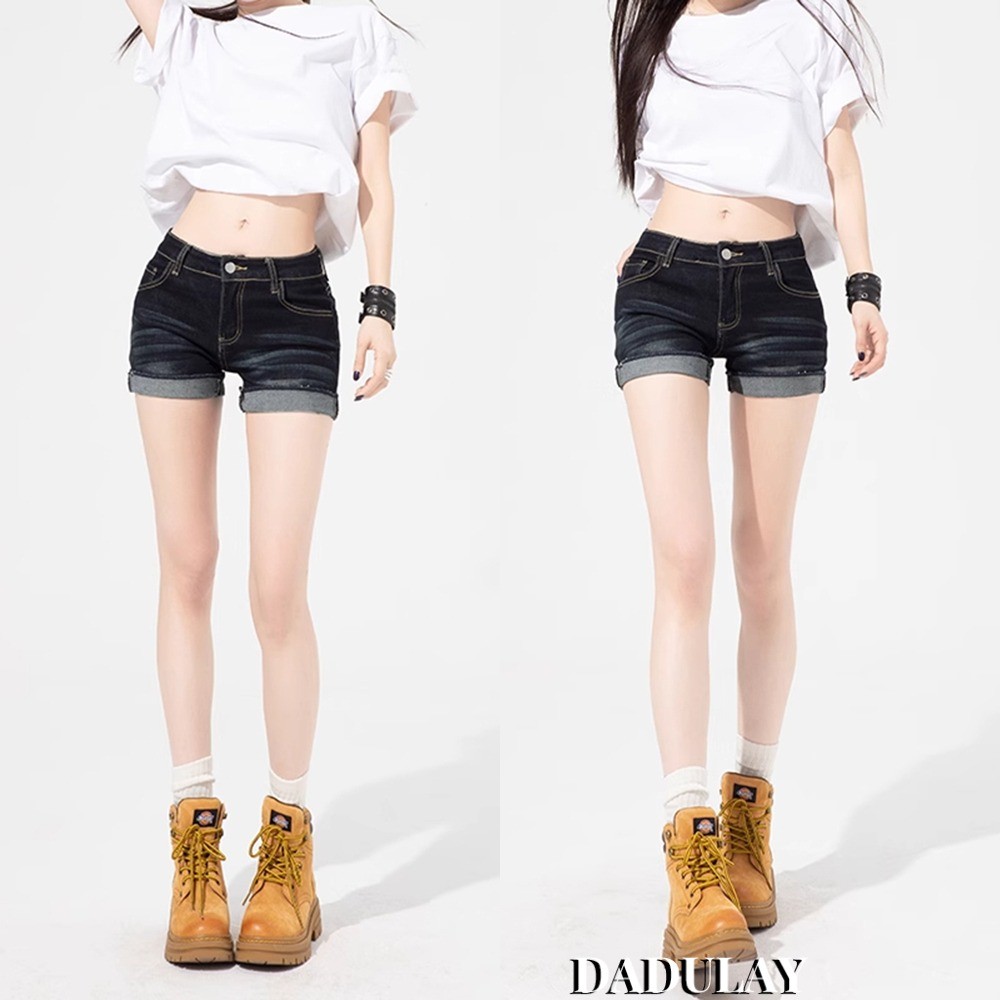 Women's Shorts Low Waist Denim Shorts a-Line Pants Tight Hip-Shaping Pants