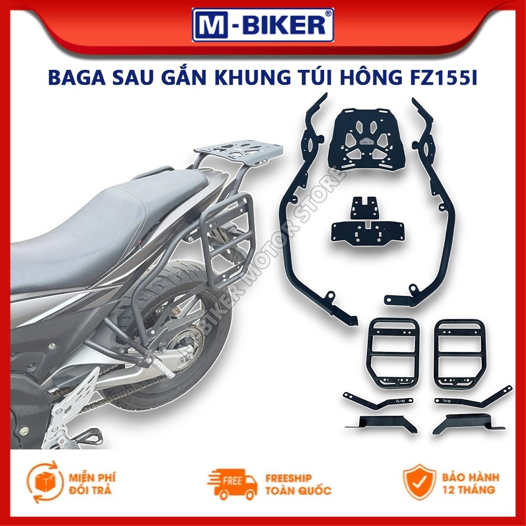 Baga Fz155, Baga sau Fz155, Baga hông Fz155, Baga sau gắn khung đỡ túi hông cho Yamaha Fz155i
