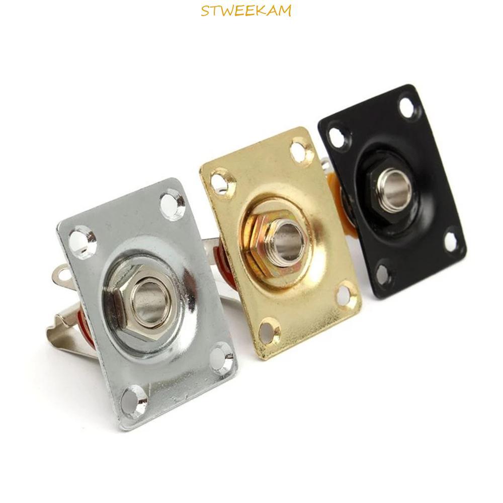 STWEEKAM Stereo Jack Phong Cách Vuông Kim Loại Jack Đĩa & Ốc Vít Cho Đàn Guitar Điện Đàn Guitar Phần