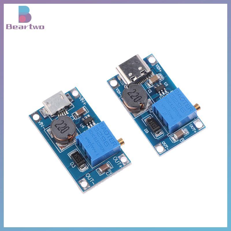 < beartwo > 1PC Dc Sang Dc Bước Lên Bộ Chuyển Đổi Tăng Cường Mô Đun Nguồn MT3608 Mico Type-C Giao Di