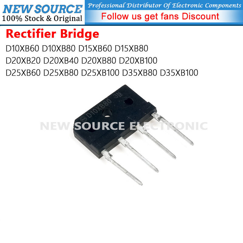 [2 chiếc] Cầu chỉnh lưu lò điện từ D10XB D20XB D15XB D25XB D35XB 60 80 20 40 100 D10XB60 D25XB100 D2