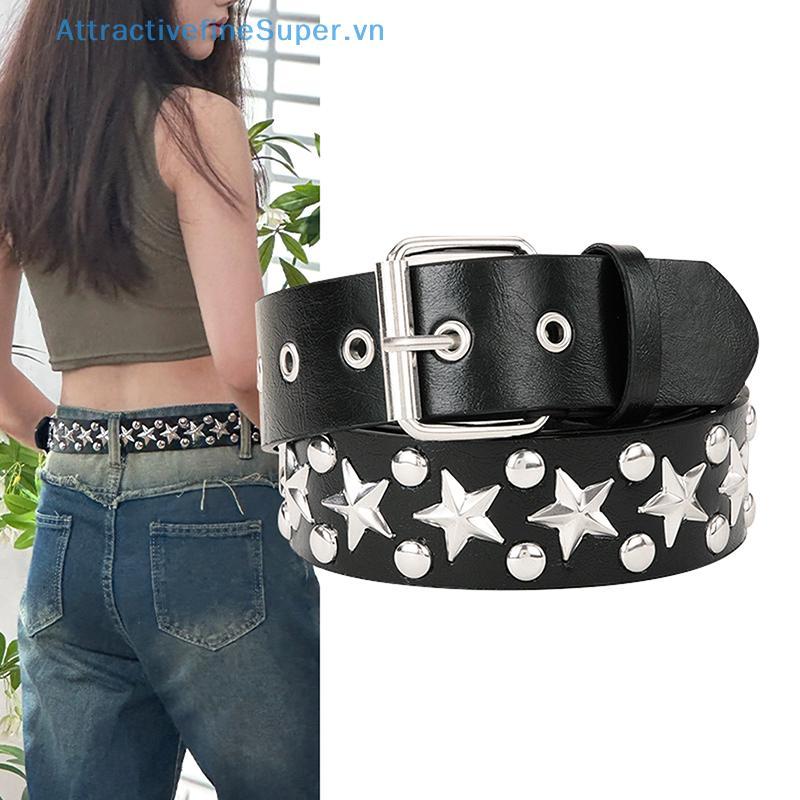 ASVN Rivet Hollow Bullet Punk Belt - Thắt lưng da có thể điều chỉnh Gothic Ro dành cho nữ HOT