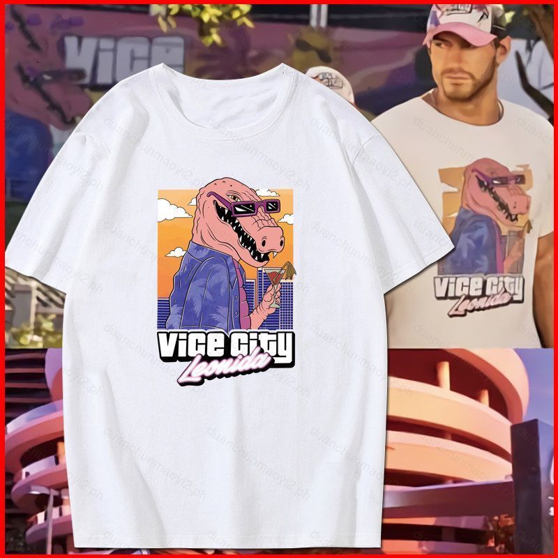 DC2 GTA6 Grand Theft Auto 6 Vice City cùng phong cách Áo thun ngắn tay