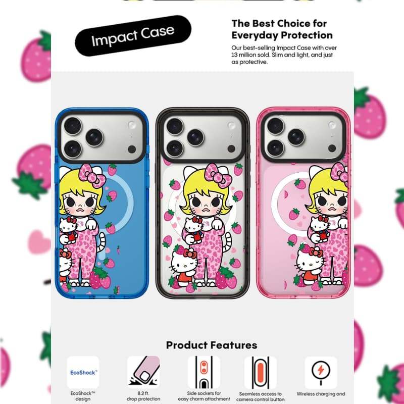 Hello Kitty Molly Case Clear Camera Ring Edition Đen / Xanh da trời / Hồng Fizz Trong Suốt Cứng Từ H