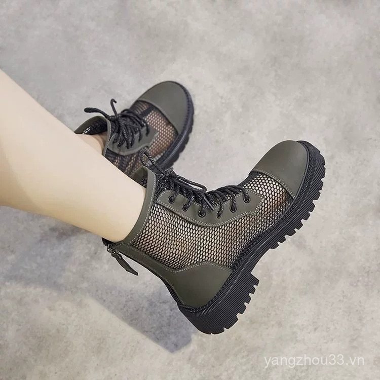 Lưới Thoáng Khí Giày Nữ Mùa Hè Phong Cách Mới Đế Dày Cao Rỗng Giày Sandal Thời Trang Thường Ngày Già