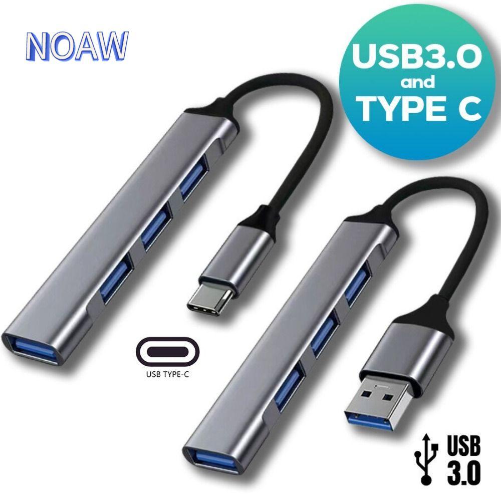 NOAM‌ USB-C HUB, Bộ chia Type-C tốc độ cao bằng hợp kim nhôm, Bộ chuyển đổi PC PC 4 TRONG 1 HDD