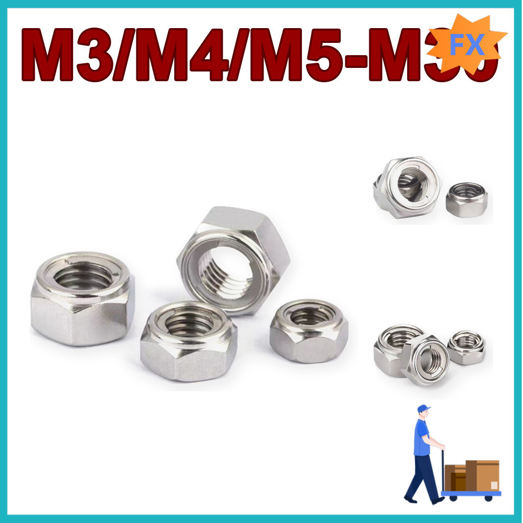 Đai ốc chống tháo  inox 304 M3-M30, tán ecu khóa[TSJ-2]
