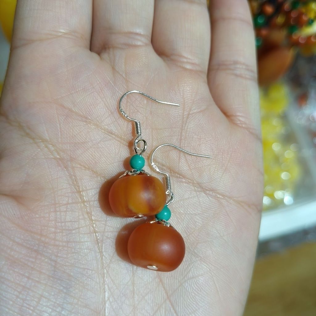Miyan Cũ Sáp Ong Bông Tai Vỏ Cam Cũ Sáp Cũ Hạt Sáp Ong Móc Tai Phù Hợp Với Thời Trang A72
