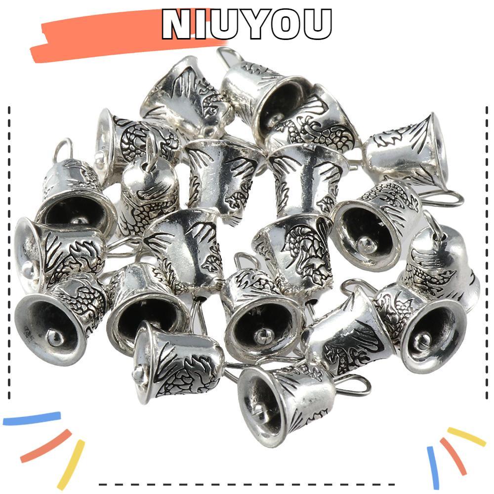 NIUYOU 30 Chiếc Chuông Bạc Tây Tạng Quyến Rũ Mặt Dây Cổ Giáng Sinh Jingle Bells Spacer Hạt, 10mm * 9