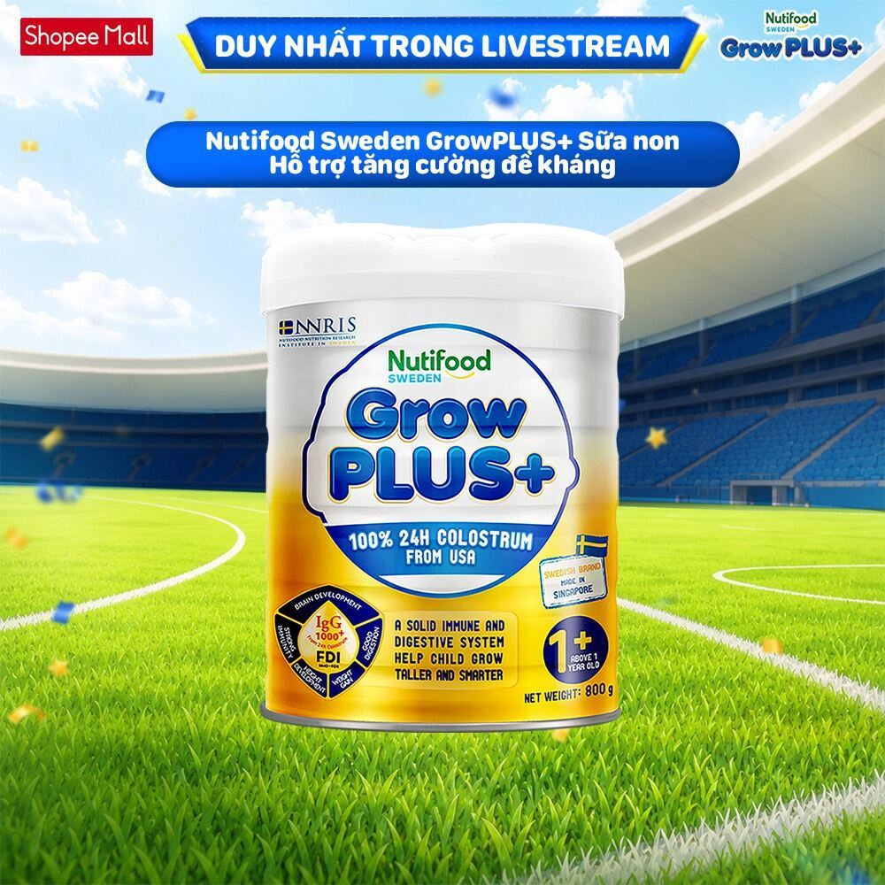 [Livestream Lucie] Sữa Bột Nutifood GrowPLUS+ Sữa Non Tăng Đề Kháng 800g - Trên 1 Tuổi