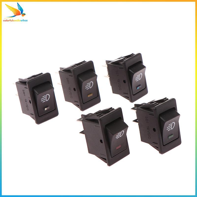 Colorfulswallowfree Universal Car Fog Light Switch LED ASW-17D 12V 35A 4Pin Ô tô và xe máy ABC