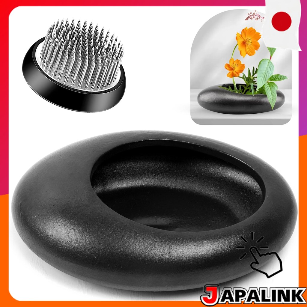 TonJin Bộ Kenzan và Bình — Thép không gỉ Kenzan + Nồi thả nước bằng gốm Bộ bình cắm hoa Ikebana Bộ