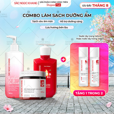Combo Chăm Sóc Body Sắc Ngọc Khang [Sữa Tắm Chức Nắng 500g + Sữa Dưỡng Thể Body 350g + Tẩy Tế Bào Chết Body 200g]