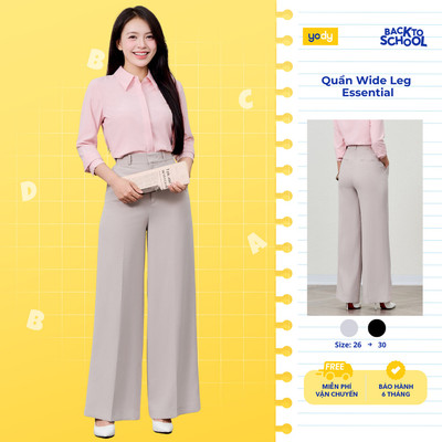 [BST EASY OFFICE]  Quần Âu Nữ YODY Wide Leg Essential Ống Suông Thoải Mái TRA WOTR26A010