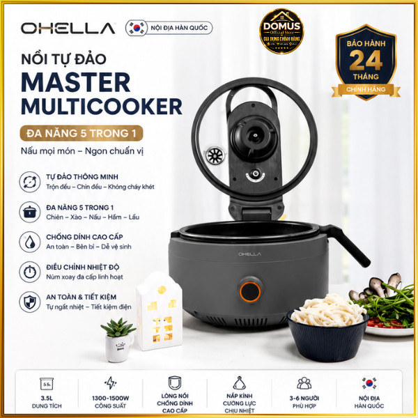 Nồi Tự Đảo OHELLA Master Multicooker 3.5L Chính Hãng Đa Năng 5 Trong 1 Công Suất 1500W BH 24 Tháng