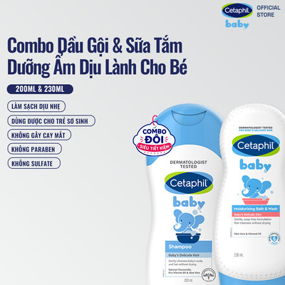 Combo Dầu gội dịu lành SHAMPOO 200ML + Sữa tắm dưỡng ẩm dịu lành MOIST BATH & WASH 230ML