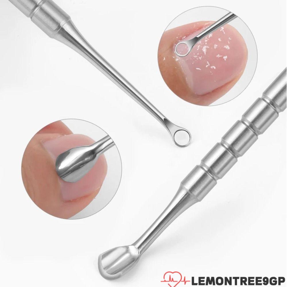 LEMONTREE9GP Nail Dead Skin Pusher, Double-Ended Pre-Processing Cuticle Pusher Remover, Hình móng ng