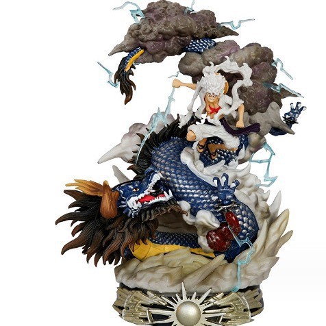 Premium-One Piece Gear 5 Nika Luffy vs Kaido Nhựa Tượng Anime Hình Sưu Tập Mô Hình