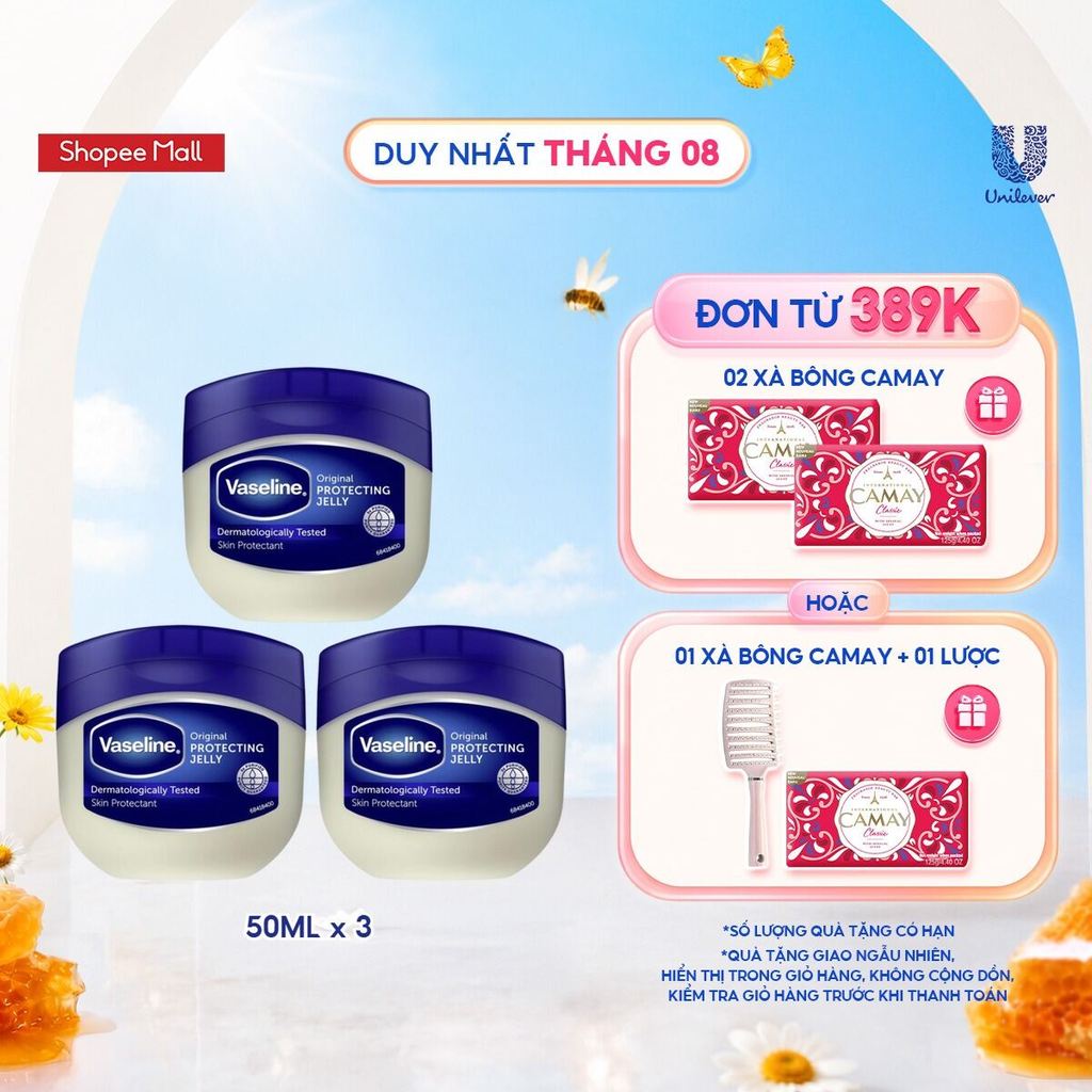 Combo 3 sáp dưỡng ẩm Vaseline 50ml (42gx3)