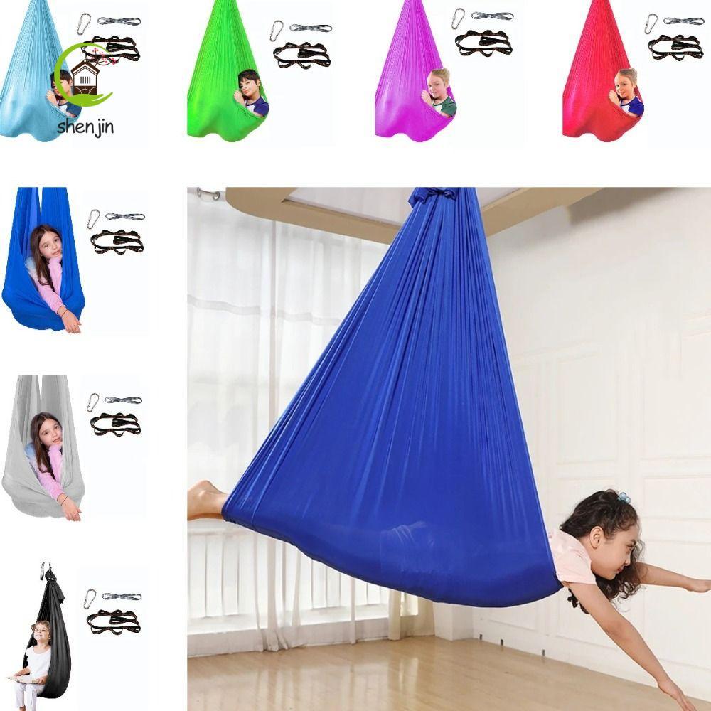 shenjin SHENJIN Trẻ em Võng trên không, Dụng cụ tập Yoga nhiều màu đàn hồi, ADHD tự kỷ THÊM Có thể đ