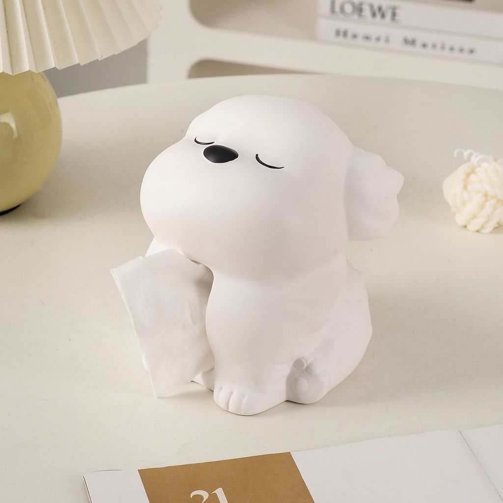 Hộp Khăn Giấy Hình Cún Đáng Yêu Phong Cách Hàn Quốc Đồ Decor Bàn Học Trang Trí Bàn Kệ Phụ Kiện Decor