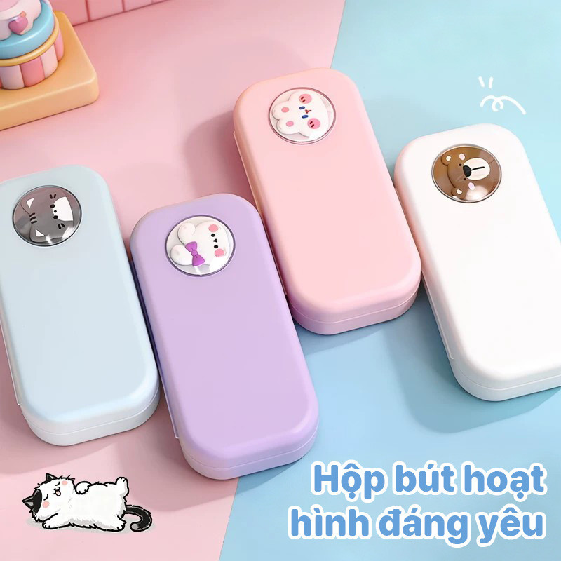 Hộp đựng bút cho bé gái – Phong cách Hàn Quốc xinh xắn, hộp bút hình thú 3D nổi cute, quà tặng tựu t