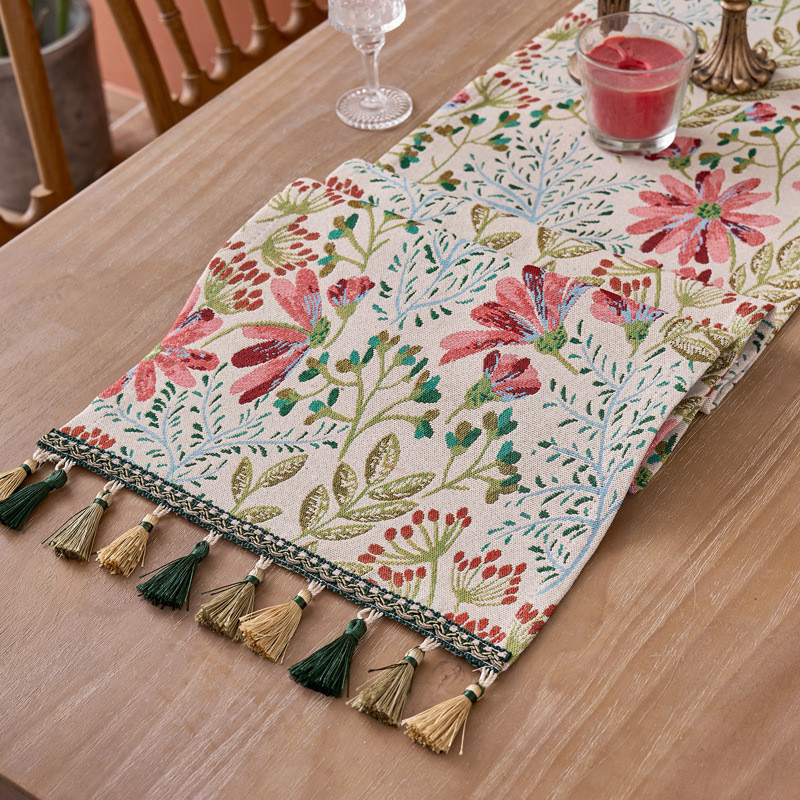[Sản phẩm mới] American Retro Table Runner Table Vải trang trí dài Tủ TV Vải chống bụi