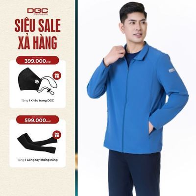 Áo khoác gió nam 1 lớp cổ đứng DGC thiết kế bassic Vải gió chống thấm nước, chống bụi bẩn - WAJKBD101M