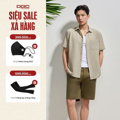 Áo Sơ Mi Ngắn Tay DGC Dáng Suông Vạt Bằng, Chất Vải Thoáng Mát Thời Trang Hè Cao Cấp - SASNBF29M