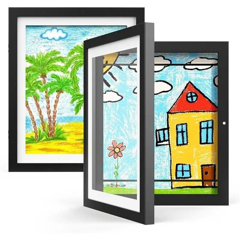 Art Frame Picture Frame, Replaceable Front Opening Art Frame, Art Display Storage Frame for Wall, St