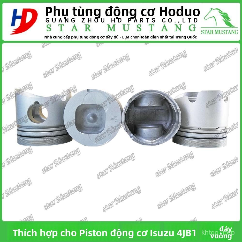 Piston Isuzu 4JB1 kèm chốt đáy vuông lỗ 31mm 8-94433-177-động cơ chính hãng