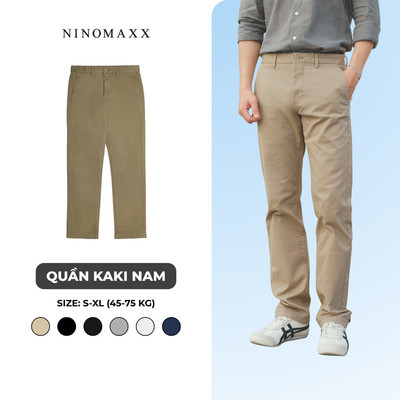 Quần Kaki Nam Ninomaxx Form Tapered ARISTOCORE Chất Vải Dày Nặng Độ Bền Cao Co Giãn Nhẹ 2508013