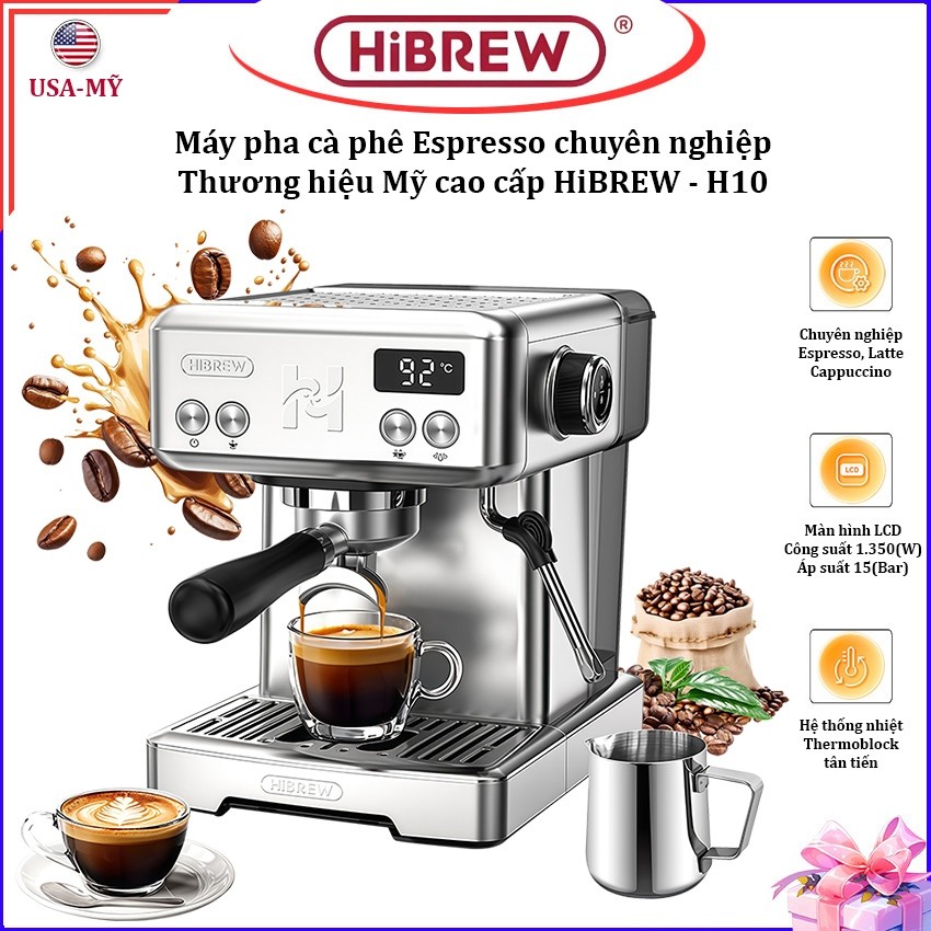 🔥🔥 [HiBREW MỚI] Máy pha cà phê chuyên nghiệp Espresso, Cappuccino, Latte. Thương hiệu Mỹ cao cấp HiB