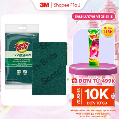 Cước rửa chén siêu sạch 3M™ Scotch-Brite®, sợi cước chất lượng cao, gói 5 miếng, 150x100mm