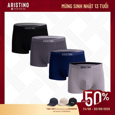 Quần lót nam Aristino dáng Boxer Bamboo mềm mịn, thấm hút, kháng khuẩn tự nhiên ABX1605