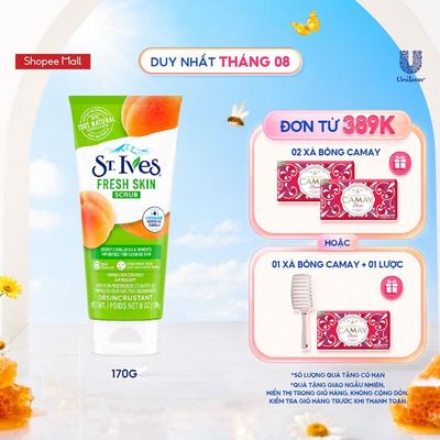 Sữa rửa mặt tẩy tế bào chết tươi mát St.ives chiết xuất Trái Mơ 170g
